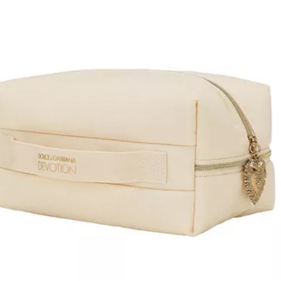 Dolce & Gabbana Makeup Bag Cosmetic Pouch Cream Medium New - Picture 1 of 17
